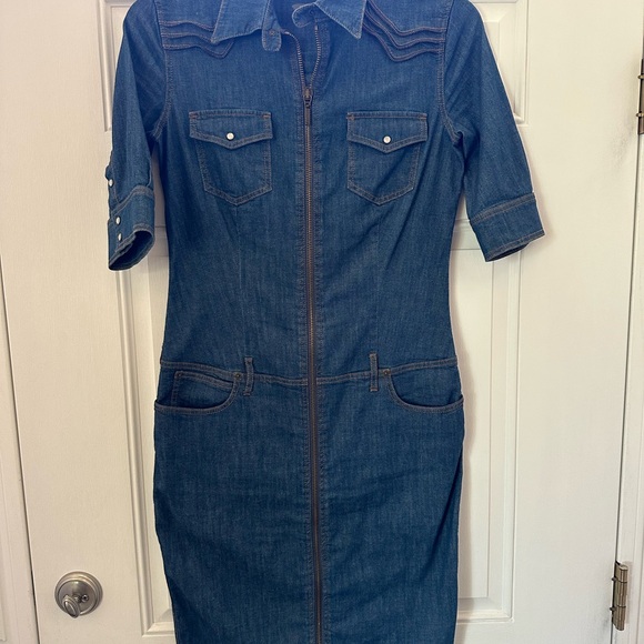 Alexander McQueen Denim Zip-Up Dress Size 44